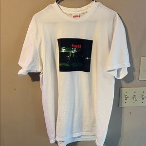 SUPREME HELL TEE FW23 WHITE SIZE LARGE